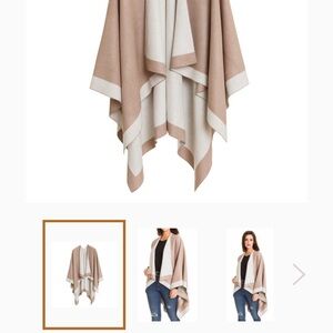 Stylish Tan and Cream Poncho